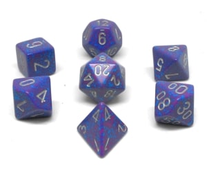 CHX25347 Silver Tetra Speckled 7PC Polyhedral Dice Set image 0